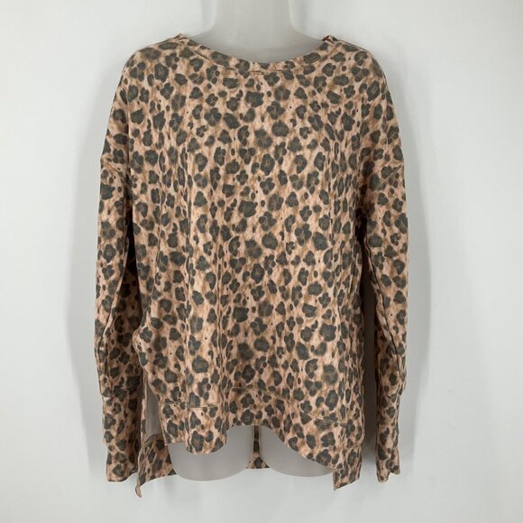 Chaser Long Sleeve Leopard Print Pullover Small S casual loungewear soft comfy - Picture 6 of 8